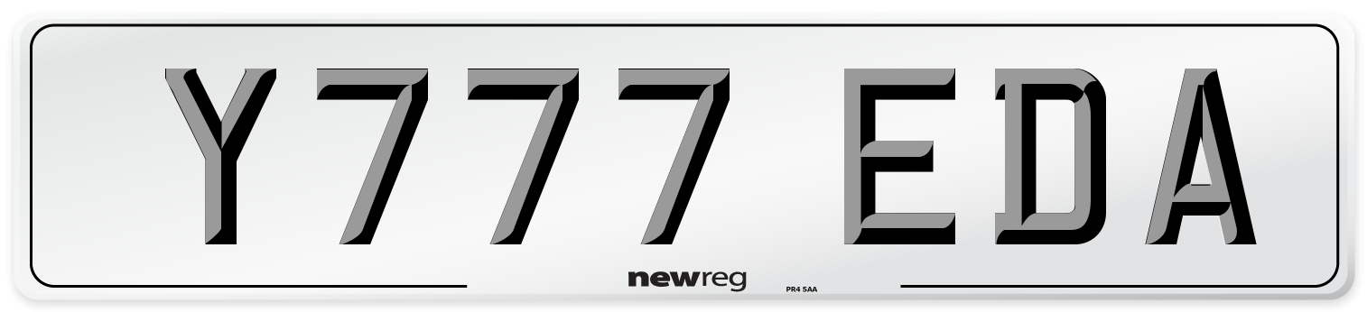 Y777 EDA Number Plate from New Reg